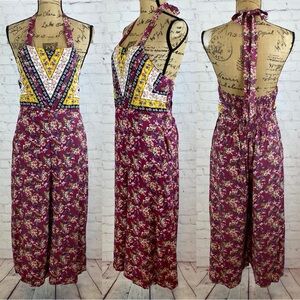 Xhilaration Boho Print Halter Style Jumpsuit